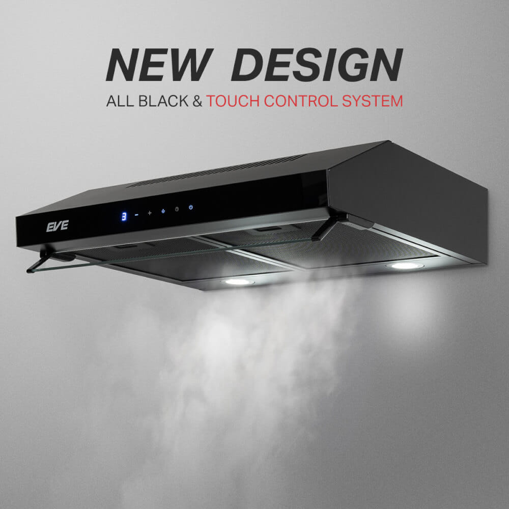 เครื่องดูดควันแบบมาตรฐาน EVE รุ่น HF-BK102TOUCH-60 ขนาด 60 เซนติเมตร สีดำ